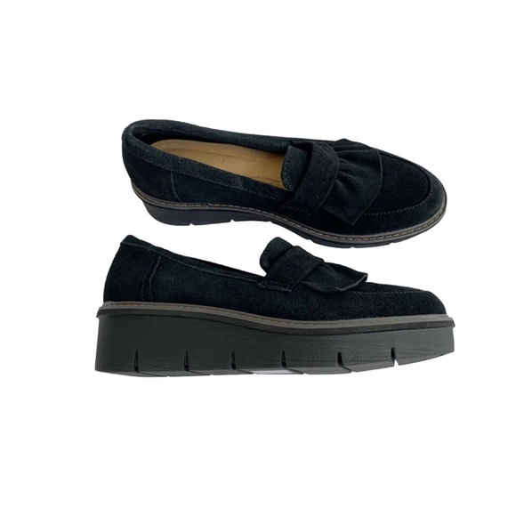 Clarks Loafers Airabel chunky heel size 7.5 US black suede upper woman’s - Picture 16 of 16